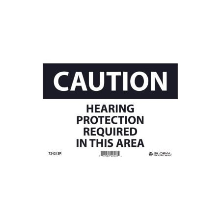 Nmc Caution Hearing Protection Required 7x10 Rigid Plastic GLOC88R